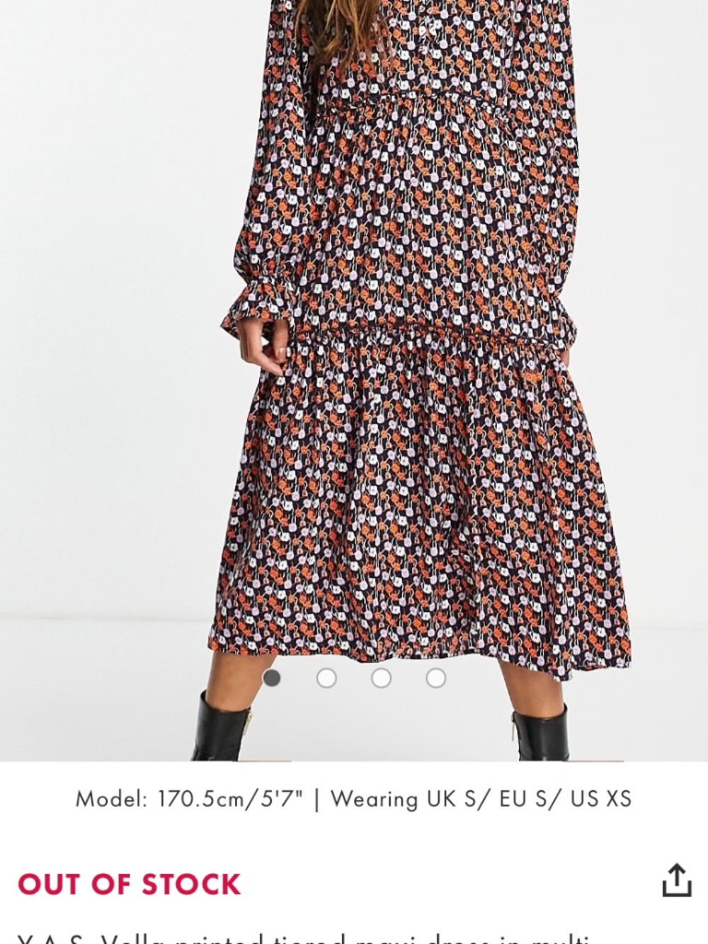 Y.A.S. Vella printed tiered maxi dress in multi - Picture 10 of 13